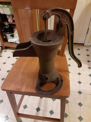 Antique Vintage 2 Cast Iron Red Jacket Water Well Kitchen Pitcher Hand Pump