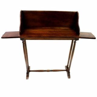Vintage Brandt Accent Table Solid Wood Display Shelf Side Out Wings Sofa Entry 2