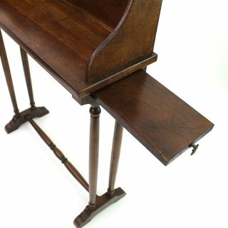 Vintage Brandt Accent Table Solid Wood Display Shelf Side Out Wings Sofa Entry 3