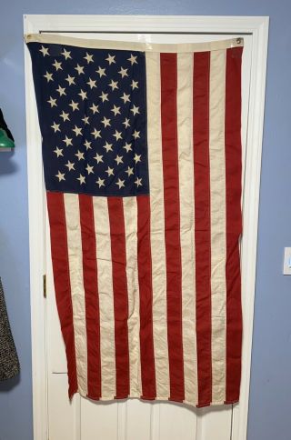 Vintage U.  S.  American Flag 50 Star Valley Forge 3 X 5 Pioneer
