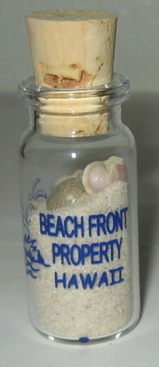Miniature Beach In A Bottle Hawaii Sand And Sea Shells Corked Souvenir