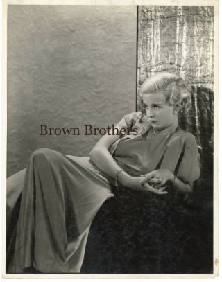 Stunning Vintage 1932 Joan Bennett 11x14 Oversized Dbw Photo By Hal Phyfe