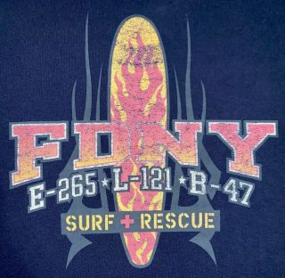 Fdny Nyc Fire Department York City T - Shirt Sz Xl Engine 265 L 121 Queens