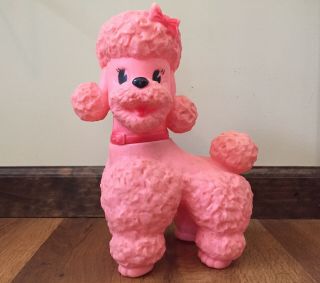 Vintage The Sun Rubber Company Pink Poodle Large Squeaker Toy,  Great