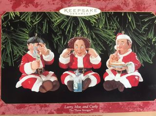 The Three Stooges Larry Moe And Curly Hallmark Ornament Set Of 3
