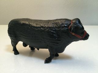 Vintage Breyer Walking Black Angus Red Halter Traditional Scale Made In Usa