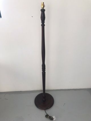Vintage Oak Wooden Floor Standing Standard Lamp Rewired Hard To Find Now
