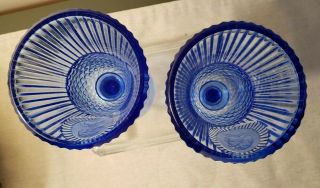 Vtg Avon Fostoria 1976 George & Martha Washington Cobalt Blue Glass Goblets 3