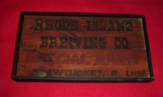 Vintage 1933 Rhode Island Brewing Co.  Special Brew Beer Wooden Box Sign