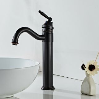 Black Oil Rubbed Bronzetall Countertop Vessel Sink Bathroom Faucet Single Handle