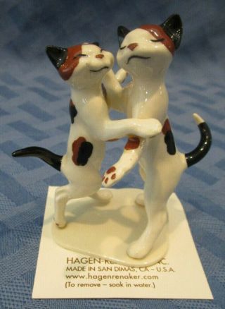 Hagen Renaker Dancing Catsromanticon,  02003,  Romantic Dancing Cats,  Made In Usa