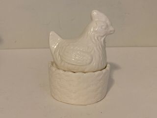 Vintage White Chicken On A Nest Salt And Pepper Shaker Set