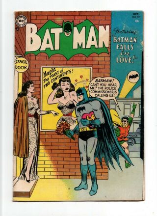 Batman 87 Vintage Dc Comic Detective Robin Golden Age 10c Batman Falls In Love