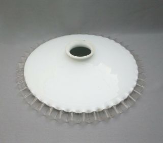 Vintage French Ruffled Opaline Milk Glass Ceiling Shade ø10 " (4)