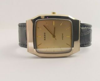 Rado " Diastar " Model No.  132.  9577.  3 Vintage Gents Gold Plated Swiss Quartz Watch