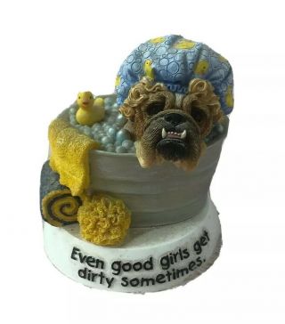 Zelda Wisdom Bulldog Even Good Girls Get Dirty Figurine Bubble Bath Shower Cap