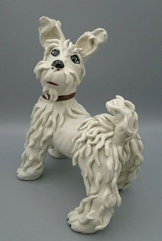 Vintage Paul ' s Pottery Spaghetti Westie Dog Figurine 179/16 Made in Italy 2