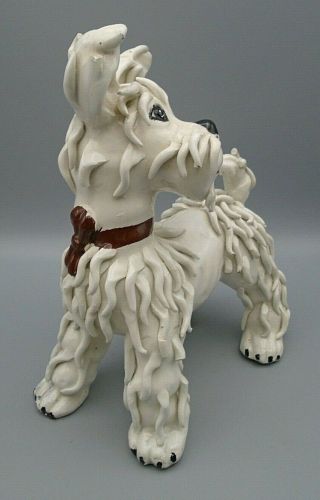 Vintage Paul ' s Pottery Spaghetti Westie Dog Figurine 179/16 Made in Italy 3