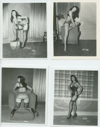 9 Bettie Page Vintage 4 X 5 Photographs By Irving Klaw