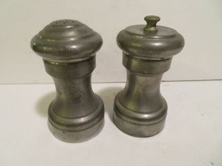 Vintage Pewter Salt Shaker And Pepper Mill Italy Empire Pewter