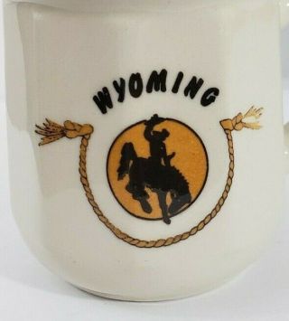 Vintage Cowboy Rodeo Rope Wyoming Coffee Mug Cup Western 8 OZ. 2