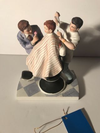 Norman Rockwell Figurine " The First Haircut " 1979 Mib