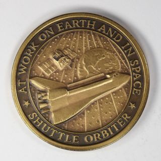 1981 Nasa Space Shuttle Columbia Rockwell Bronze Medallic Art Medal