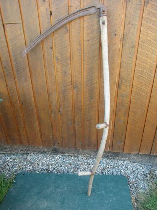 Great Vintage Antique 59 " Long Scythe Hay Grain Sickle Farm Tool Blade 25 " Long
