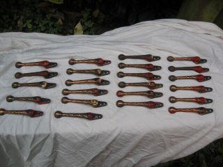 23 X Vintage Coppered Stair Carpet Grips/ Clips.  Architectural Salvage.