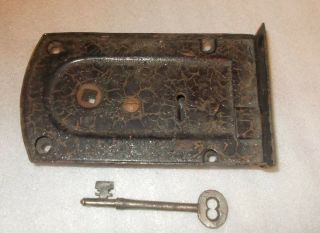 Antique Brass And Steel Rim Door Lock With Key 216 2