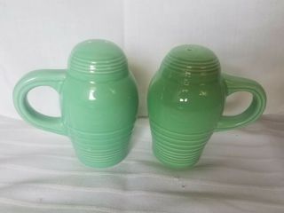 Vintage Fiesta - Ware Green Ceramic Salt And Pepper Shaker