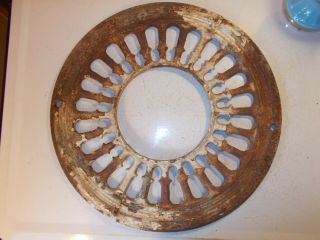 Antique Round Cast Iron Floor Vent Grate Register 15 - 1/2 "