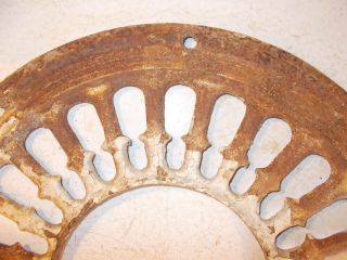 Antique Round Cast Iron Floor Vent Grate Register 15 - 1/2 