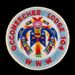 Vintage Boy Scouts Order Of Arrow Occoneechee Lodge 104 Embroidered Felt Patch