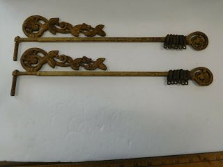 Antique Cast Iron Metal Expanding Wall Mount Curtain Rods Hooks