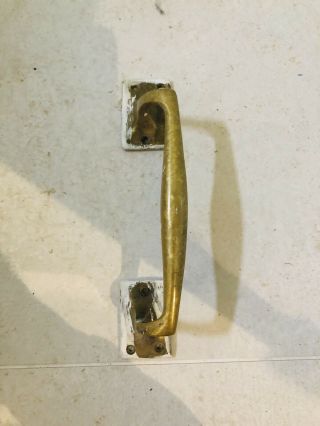 Vintage Retro Brass Door Pull Handle 8” Reclaimed Antique Lock Puller