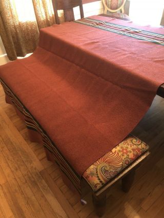 Vintage Pendleton Wool & Cotton Camp Blanket Stripes 66X84 Made In USA 2