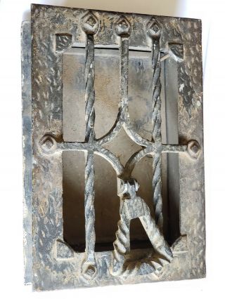 Vtg/antique Cast Iron,  Door Knocker Peep Hole Hatch Speakeasy Safety View Window