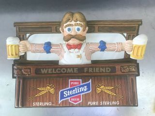 Sterling Beer Plastic Form Brewery Sign | Pub | Bartender | Vintage