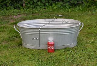 Vintage Old Metal Aluminium Bath Washing Tub Bowl 66 Cm Dog Wash Postage