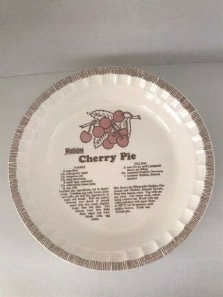 Vintage Watkins Deep Dish Pie Plate Set (9) With Recipes Near