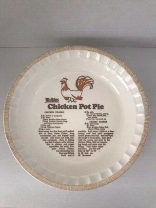 Vintage WATKINS deep dish pie plate set (9) with recipes Near 3