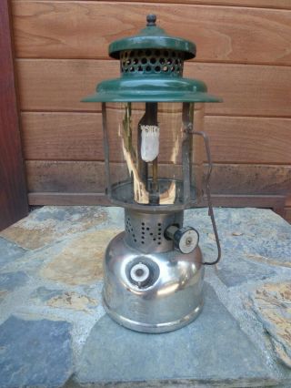 Vintage Coleman Lantern Chrome & Green Dated 4 - 36