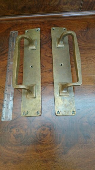 Pair Brass/bronze Vintage Chapel Door Pull Handles.