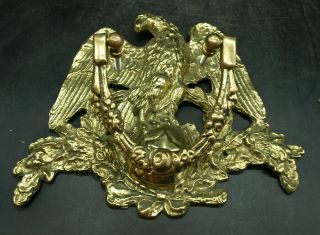 Vintage Massive Brass Federal Style Eagle Door Knocker 11 " X 9 " (q3)