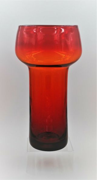 Vintage Blenko Hand Blown Glass Vase - 7112 - Tangerine