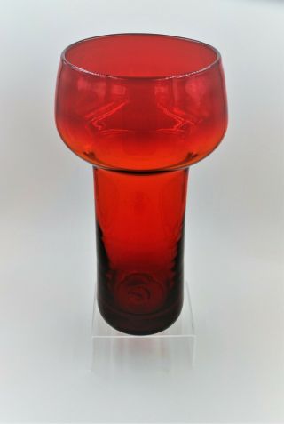 Vintage Blenko Hand Blown Glass Vase - 7112 - Tangerine 2