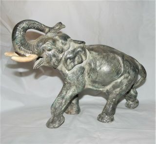 Vintage Cast Aluminum Metal Elephant Figurine Statue