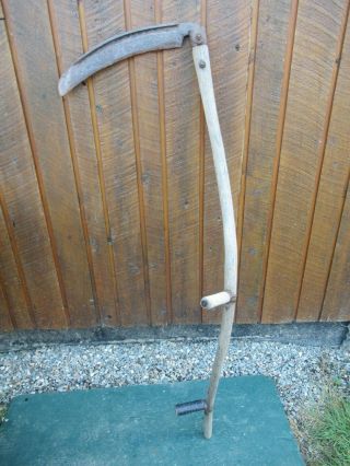 Great Vintage Antique 55 " Long Scythe Hay Grain Sickle Farm Tool Blade 16 " Long