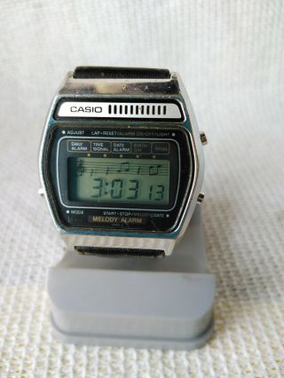 Vintage Casio 407 M - 521 Melody Alarm Chronograph Japan Watch 